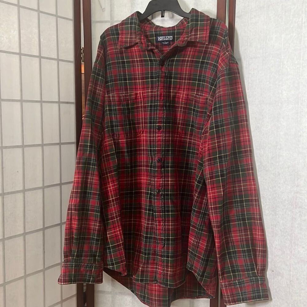LANDS’END PLAID SHIRT SIZE L